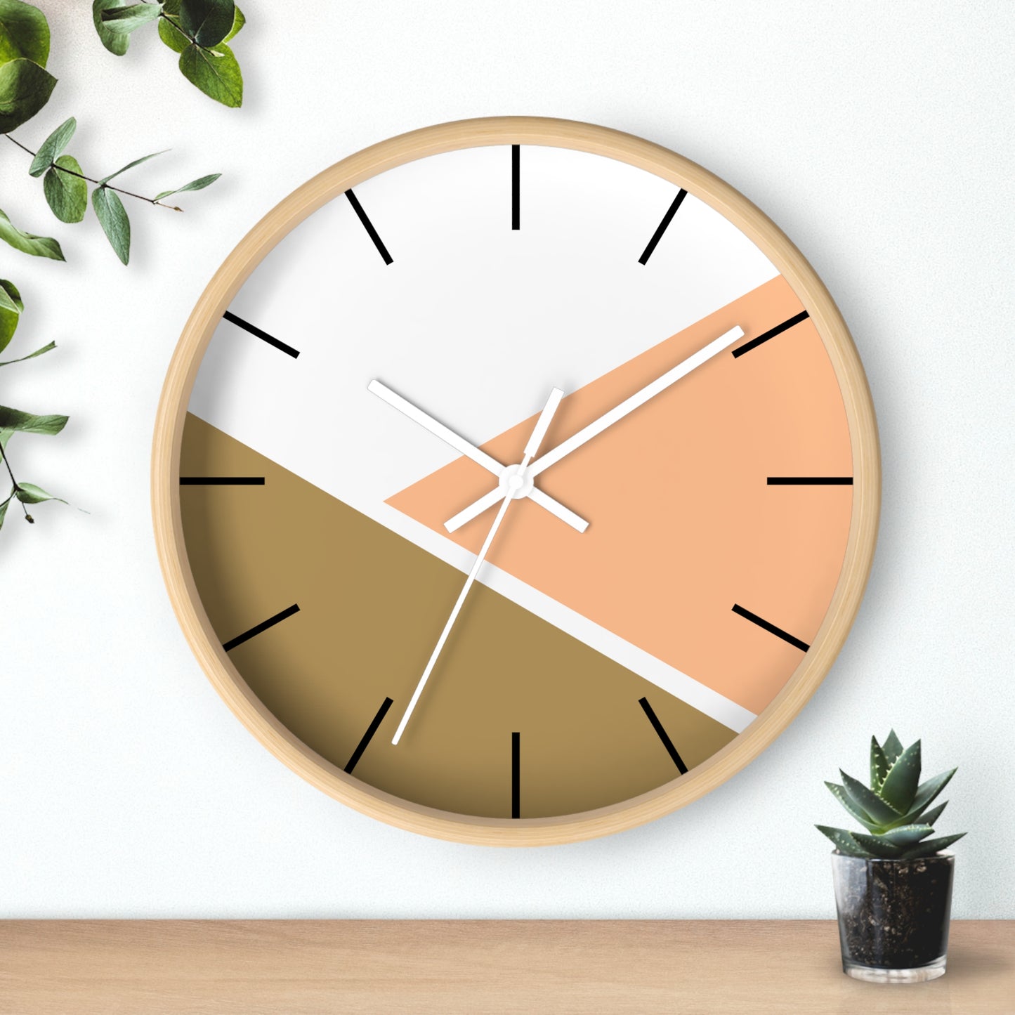 Modern Minimalist Wall Clock – Geometric Color Block Design