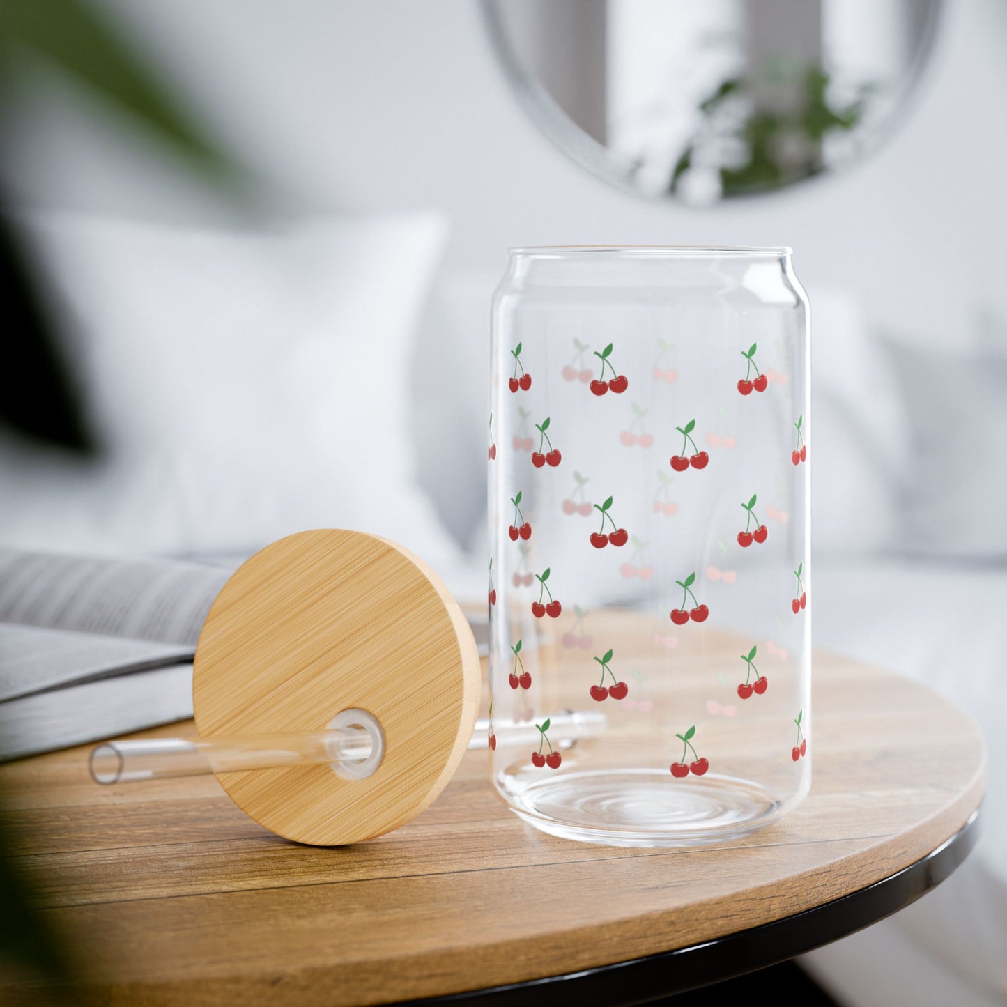 Cherry Bliss 16oz Sipper Glass