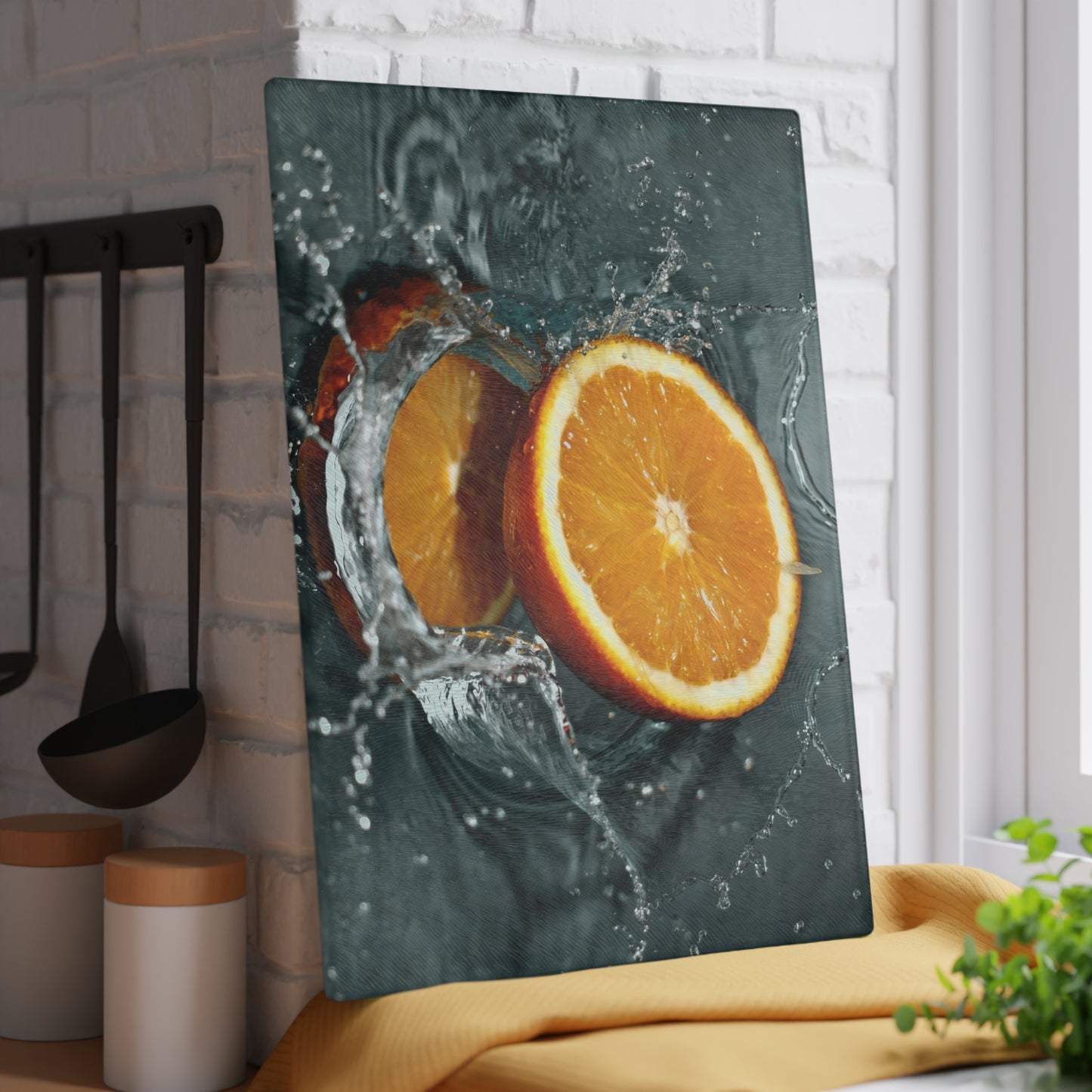 Splashing Orange Glass Cutting Board – Kitchen Art & Prep Surface