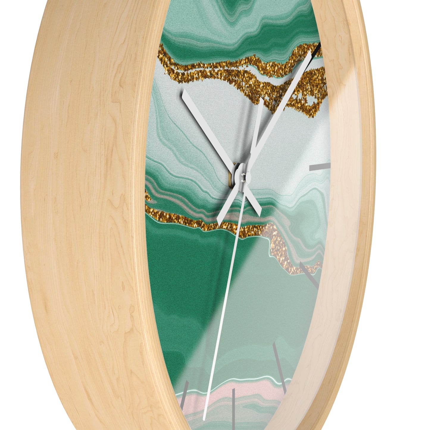 Emerald Agate-Inspired Wall Clock