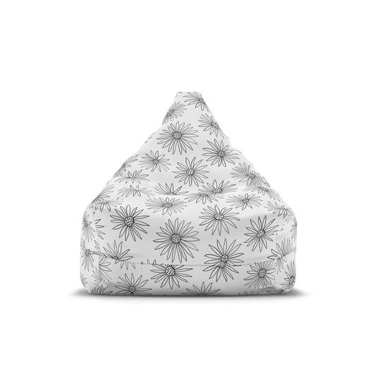 Monochrome Daisy Bean Bag Chair Cover