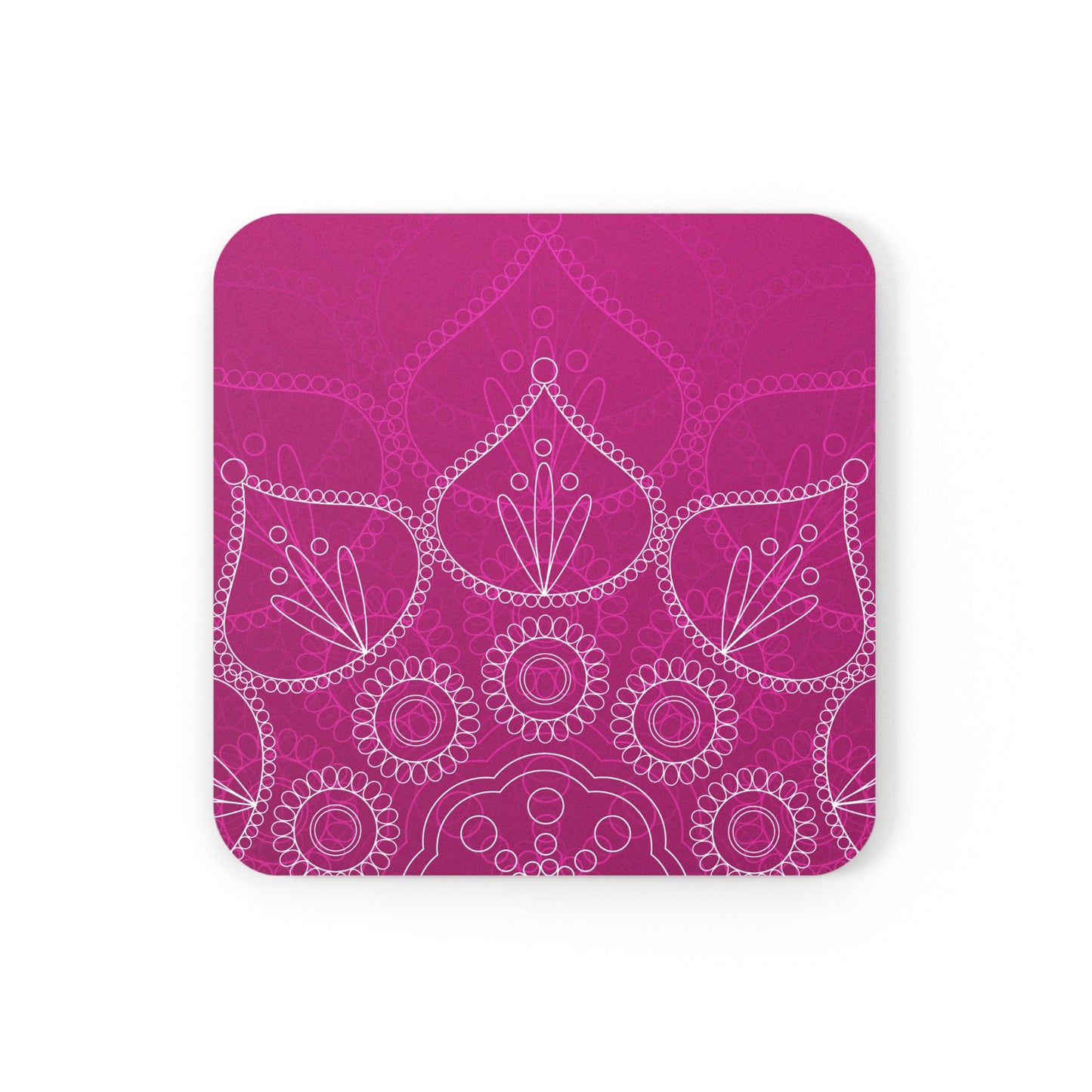 Pink Mandala Cork Coaster