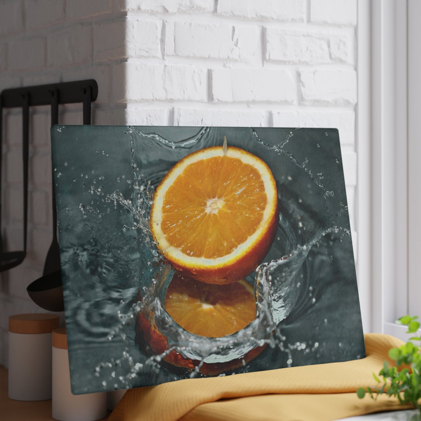 Splashing Orange Glass Cutting Board – Kitchen Art & Prep Surface