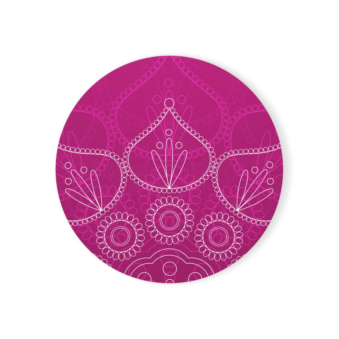 Pink Mandala Cork Coaster
