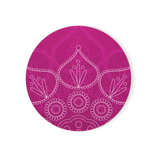 Pink Mandala Cork Coaster