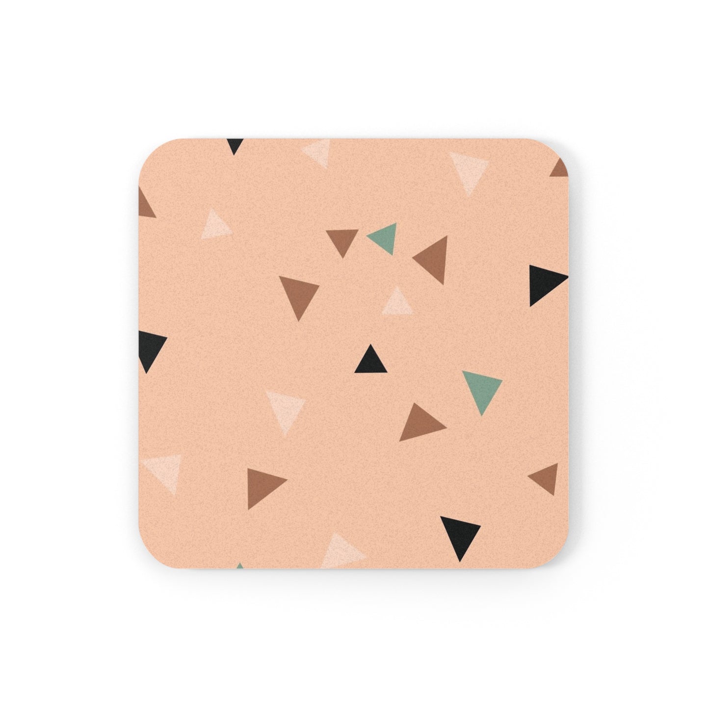 Retro Triangles Round Cork Coaster