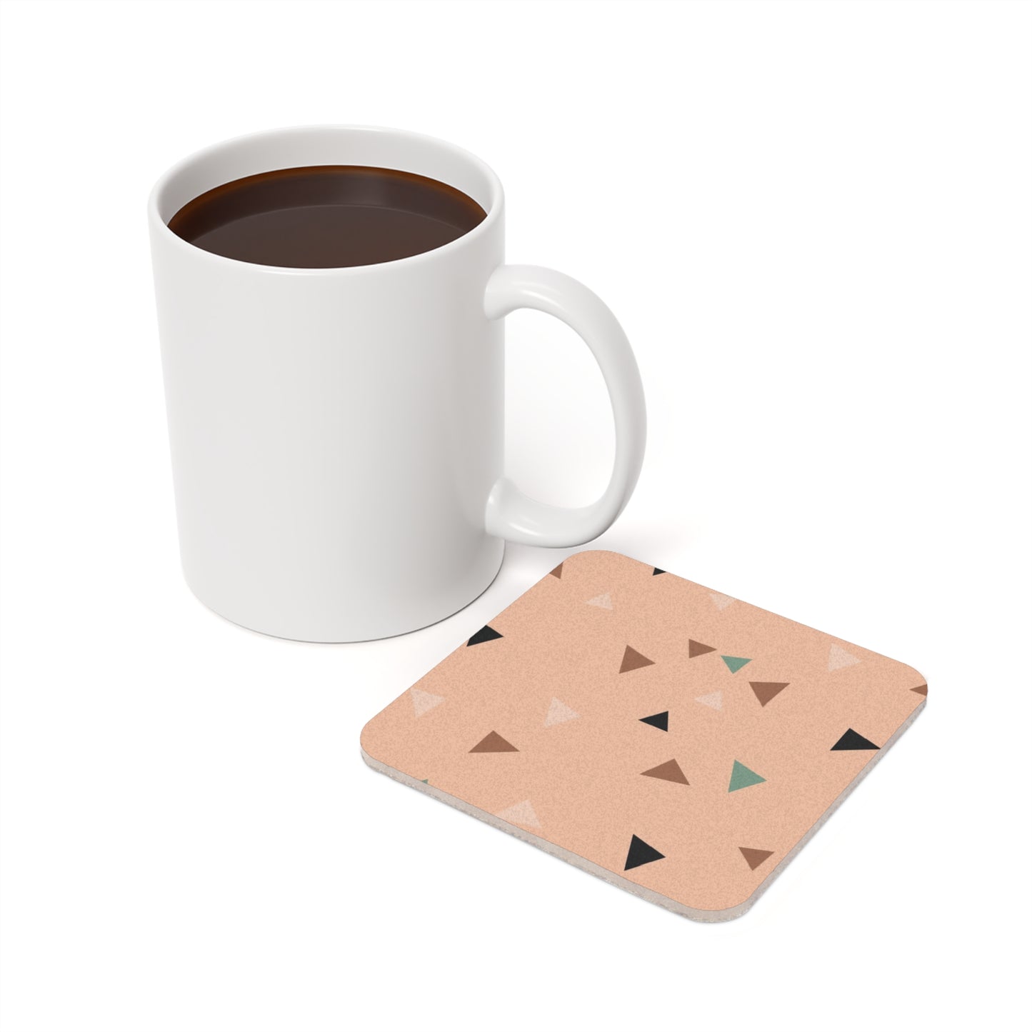 Retro Triangles Round Cork Coaster