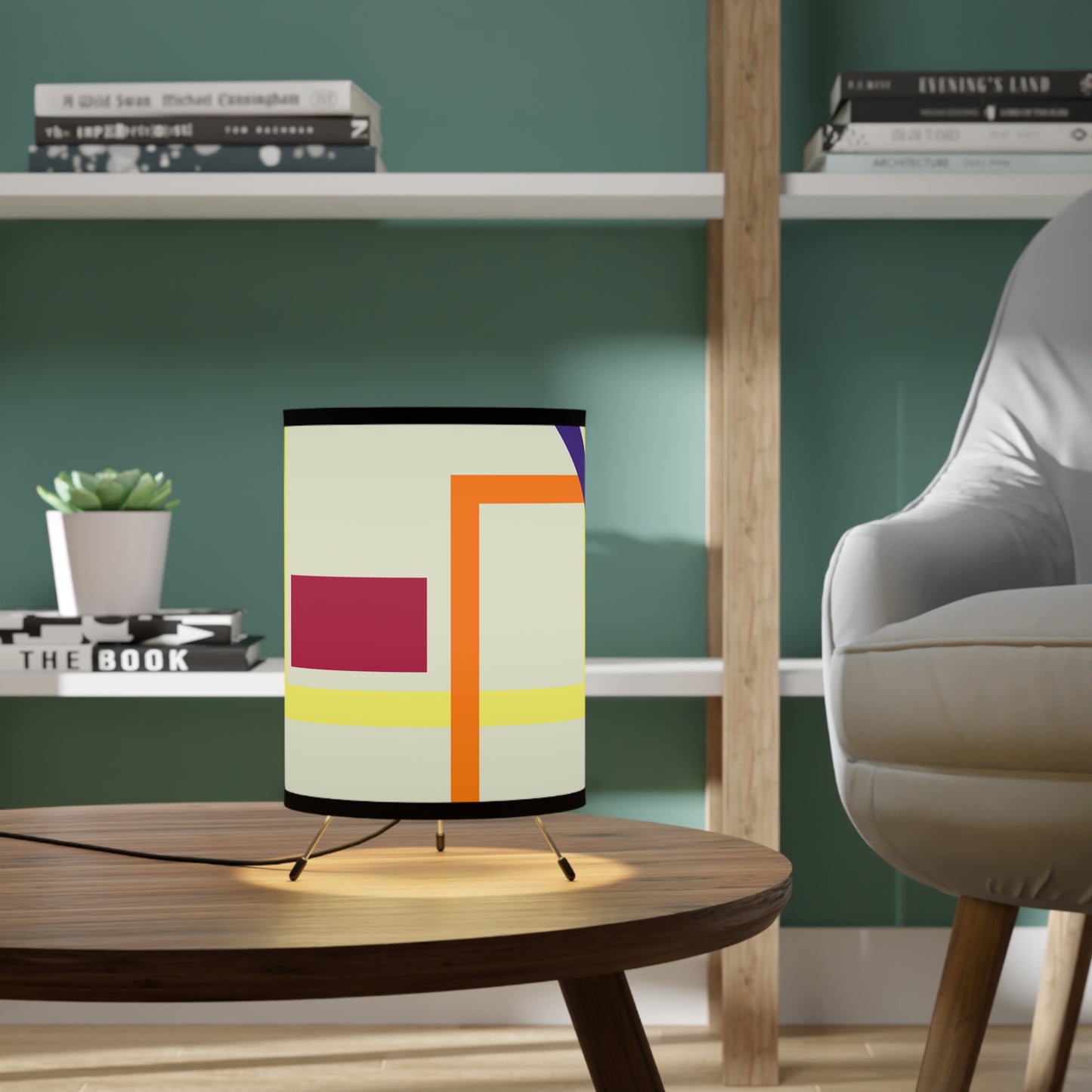 Modern Abstract Tripod Lamp – Geometric Color Pop Design