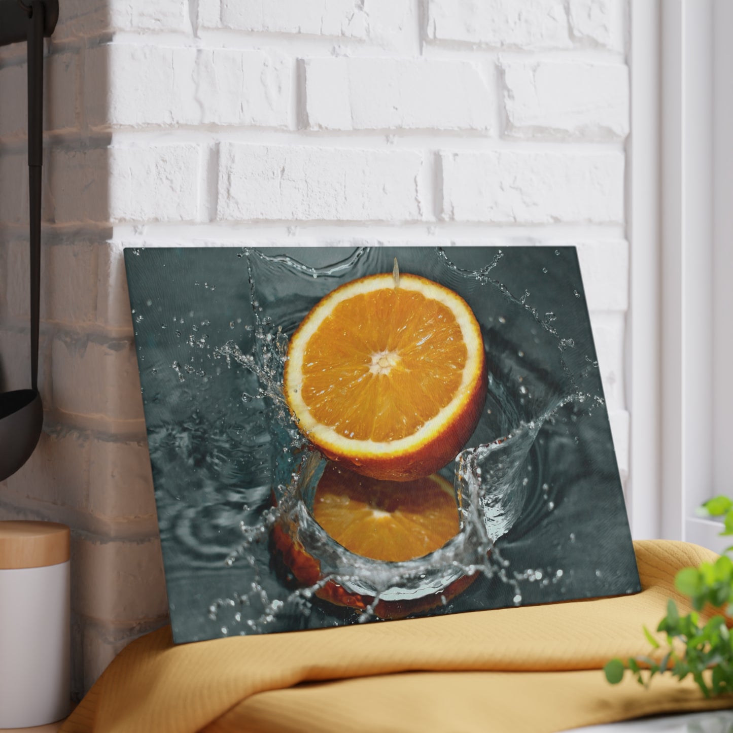 Splashing Orange Glass Cutting Board – Kitchen Art & Prep Surface