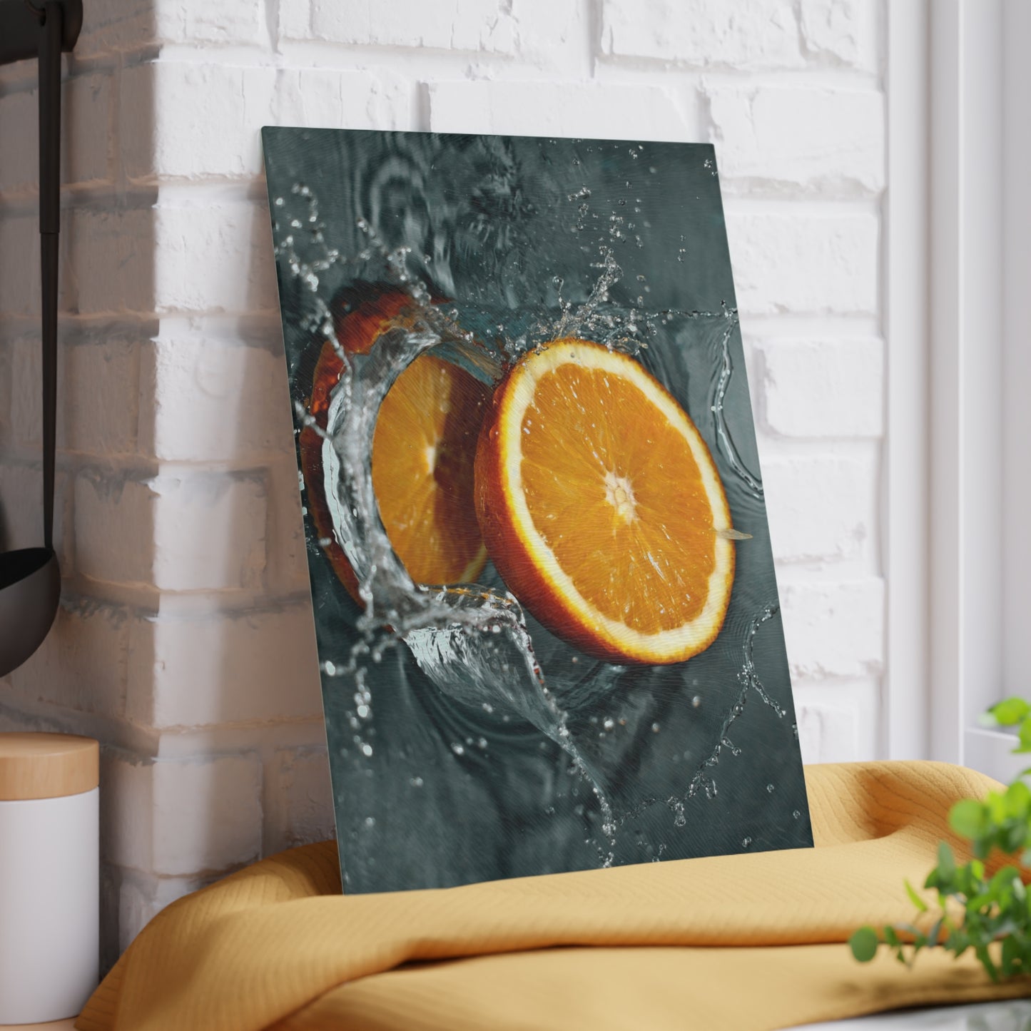 Splashing Orange Glass Cutting Board – Kitchen Art & Prep Surface