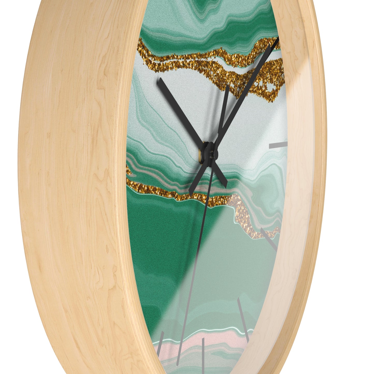 Emerald Agate-Inspired Wall Clock