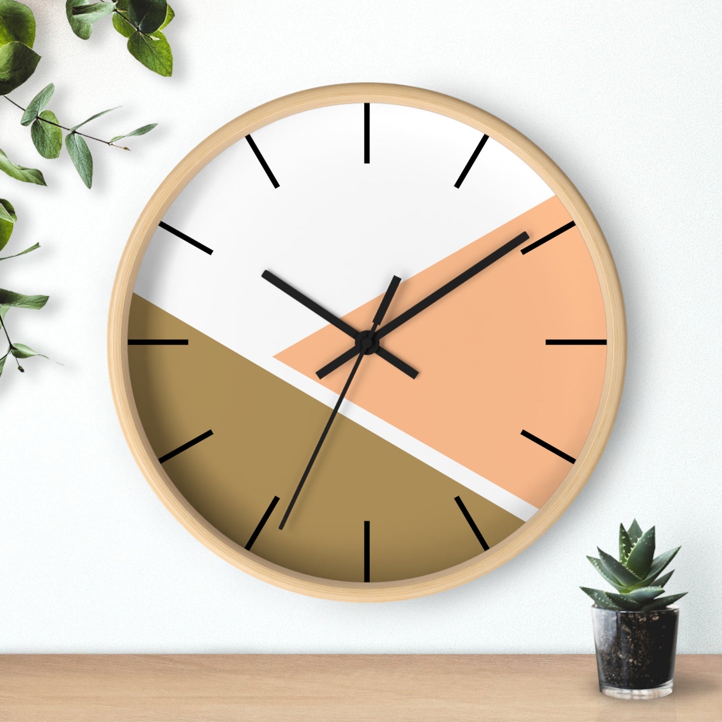 Modern Minimalist Wall Clock – Geometric Color Block Design