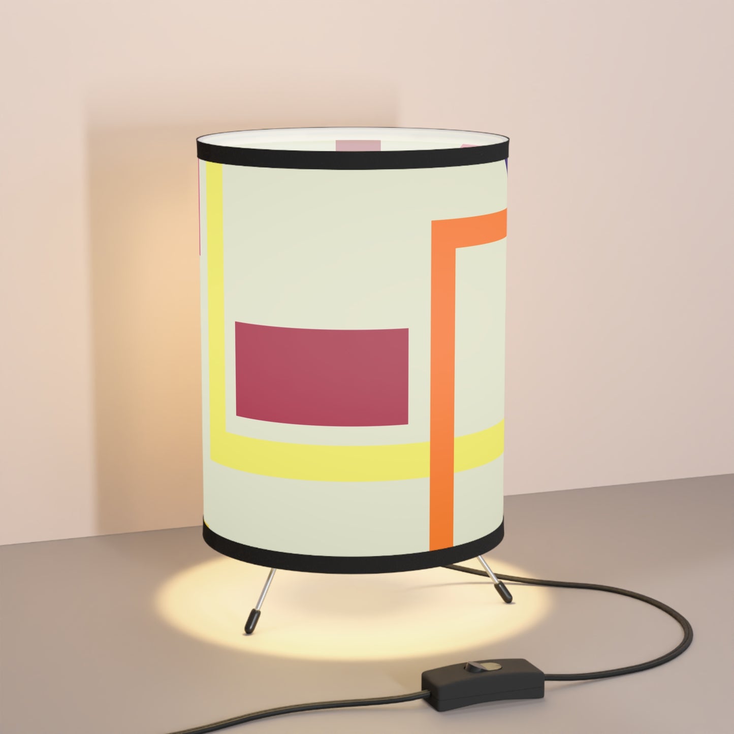 Modern Abstract Tripod Lamp – Geometric Color Pop Design
