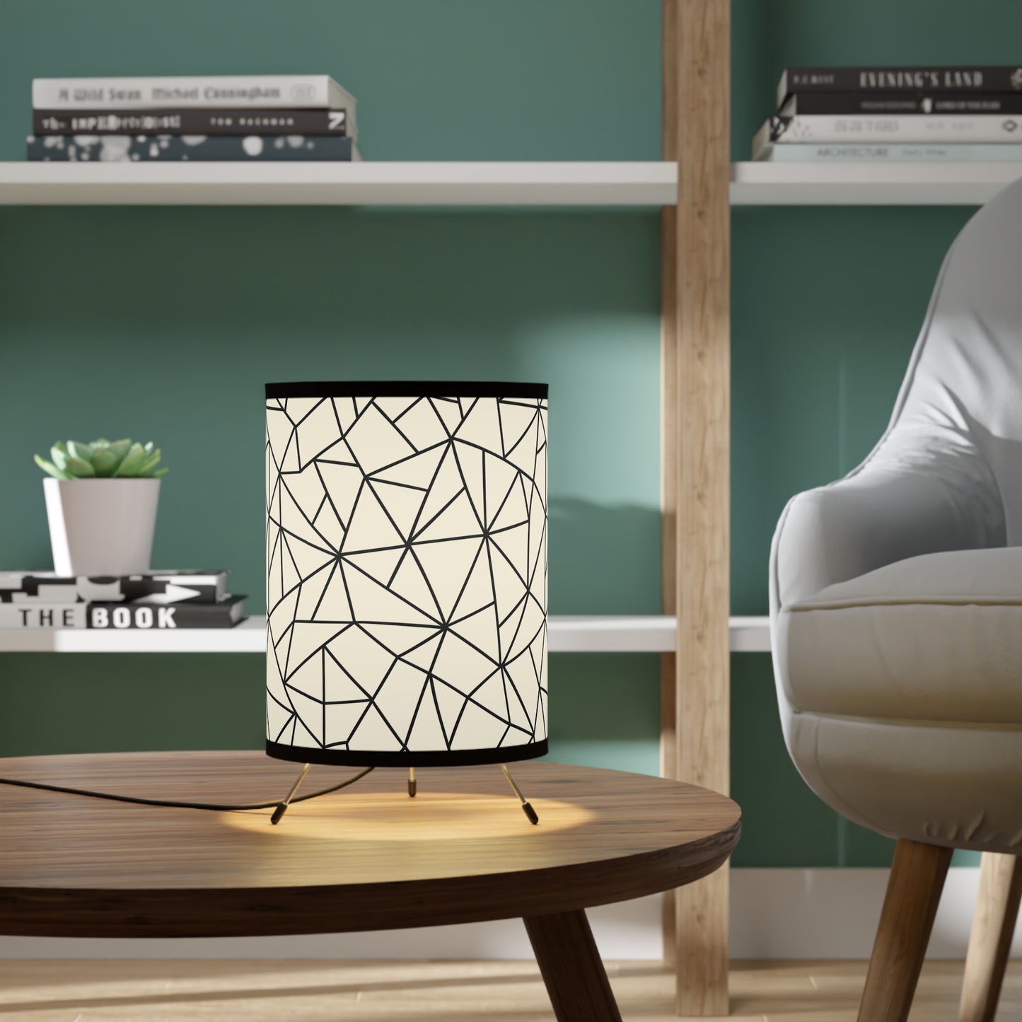 Geometric Glow Tripod Lamp