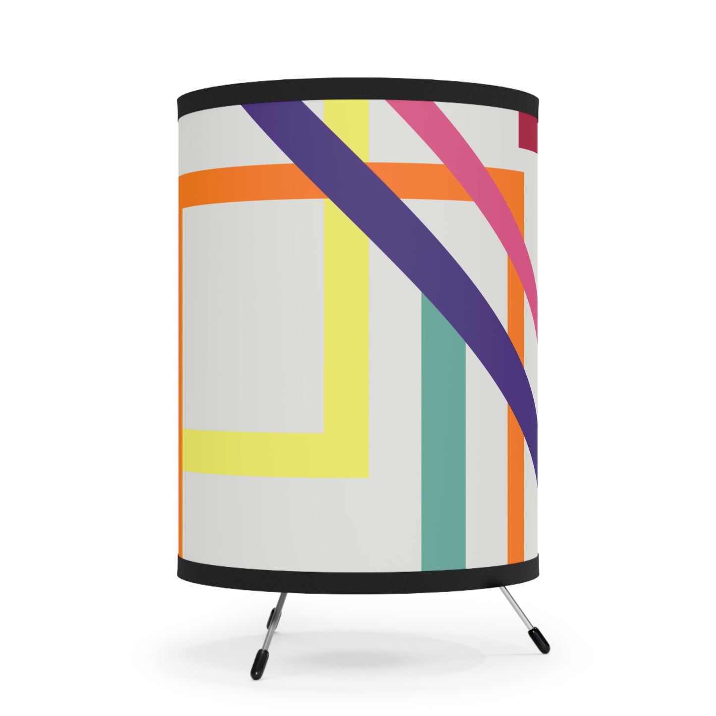 Modern Abstract Tripod Lamp – Geometric Color Pop Design