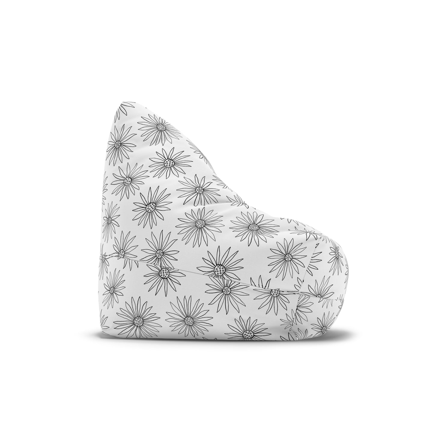 Monochrome Daisy Bean Bag Chair Cover